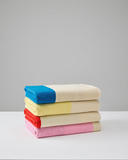 Bath Towel Red Turquoise