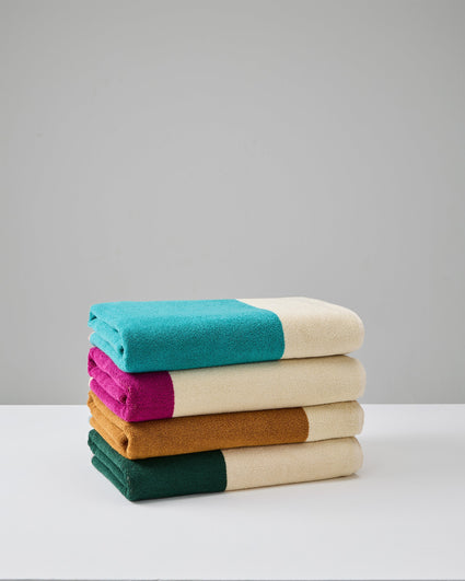 Bath Towel Red Turquoise