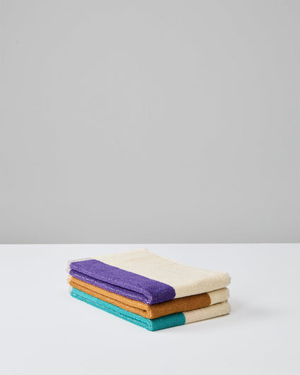 Guest Towel Set Turquoise Purple Toffee (3 pcs)