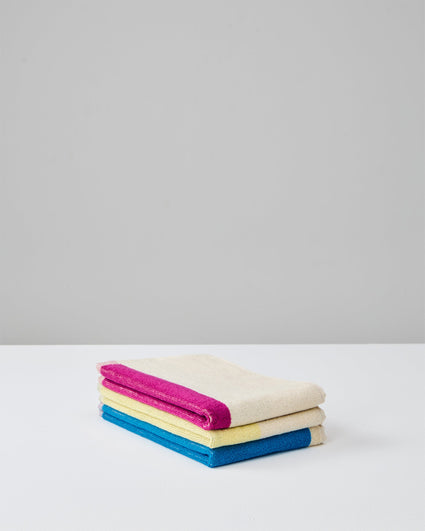 Guest Towel Set Aqua Fuchsia Yellow (3 pc.)