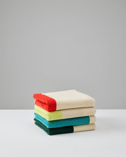 Towel Set Turquoise Red Lime Dark Green (4 pcs.)