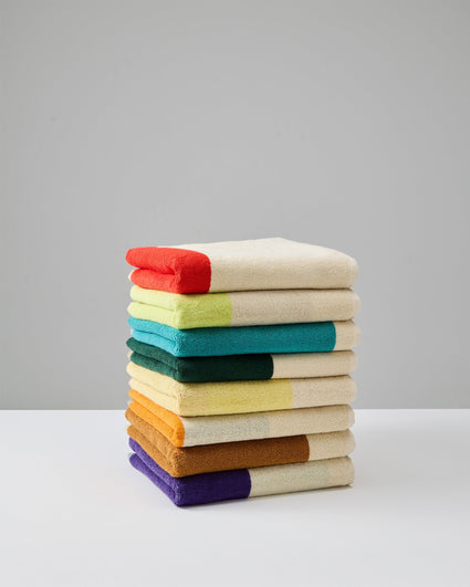 Towel Set Turquoise Red Lime Dark Green (4 pcs.)