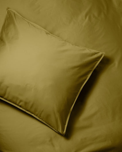 Duvet Cover Set Satin Olive Gold