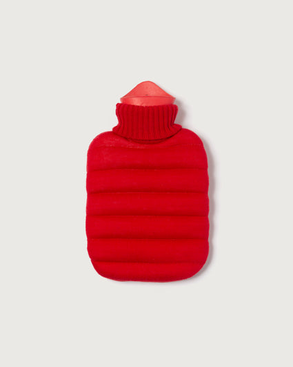 Mini Puffy Hot Water Bottle Cherry Red