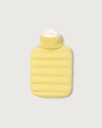 Mini Puffy Hot Water Bottle Butter Yellow