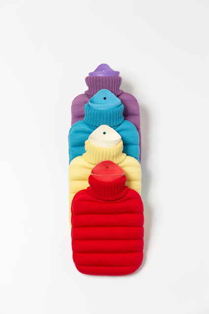 Mini Puffy Hot Water Bottle Cherry Red