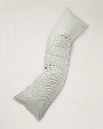 bedMATE Pillowcase Stripe Cotton Olive Ecru
