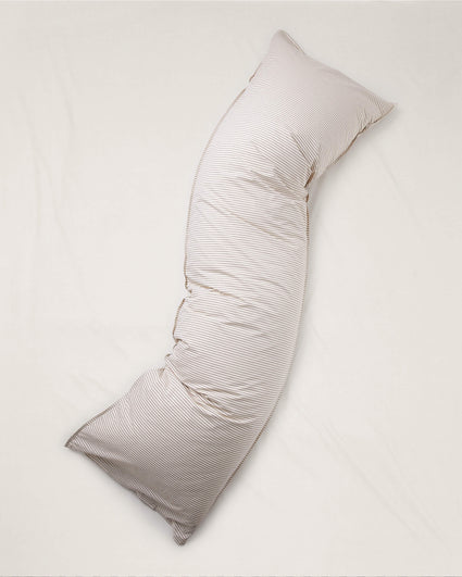 bedMATE Striped Cotton Pillowcase Brown Ecru