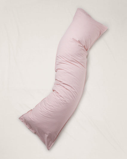 bedMATE Pillowcase Stripe Cotton Pink Ecru