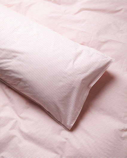 bedMATE Pillowcase Stripe Cotton Pink Ecru