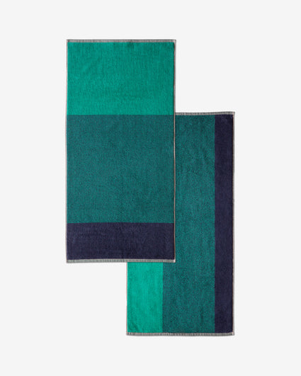 Bath Towel Set Blend Navy Sea Green (2 pcs.)