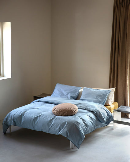 Duvet Cover Set Cotton Sky Blue