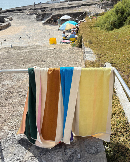 Beach towel Aqua Orange Purple Yellow