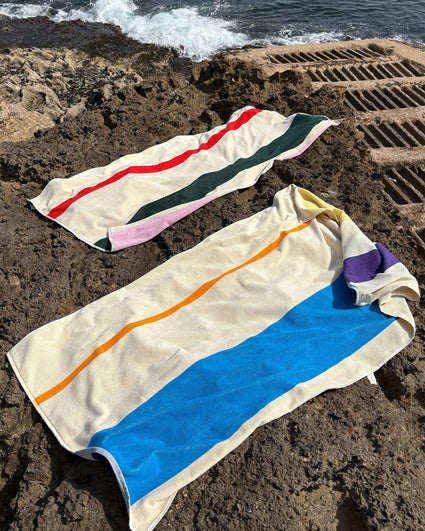 Beach towel Aqua Orange Purple Yellow