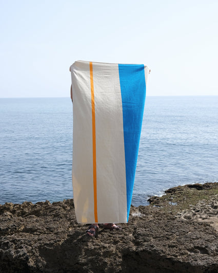 Beach towel Aqua Orange Purple Yellow