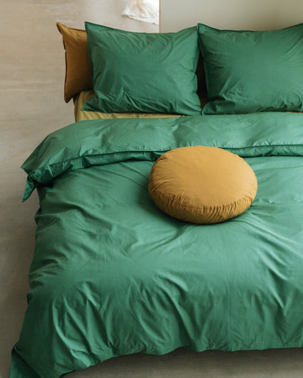 Duvet Cover Set Cotton Forest Green