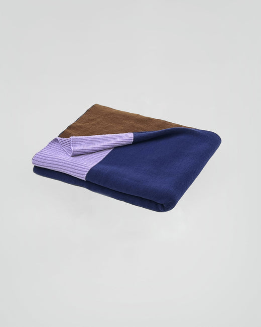 Merino Plaid Blue Brown Lilac